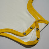 Long Sleeve Onesie in White with Misted Yellow