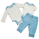 Baby Essentials Bundle in White with Chambray Blue