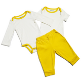 Baby Essentials Bundle in White with Misted Yellow